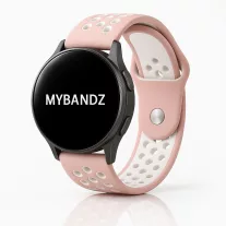 MYBANDZ Lélegző szilikon óraszíj - pink-fehér/ 20mm