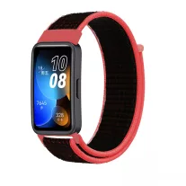   MYBANDZ Tépőzáras szövet óraszíj/piros-fekete Huawei Band 8/9/10