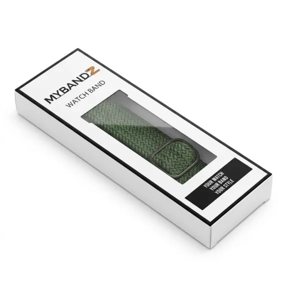 MYBANDZ Állítható elasztikus szövet óraszíj /zöld/ 20mm