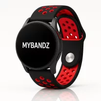 MYBANDZ Lélegző szilikon óraszíj / fekete-piros / 20mm