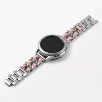   Mybandz  fém és bőr karkötő óraszíj /ezüst-púder/ 20 mm