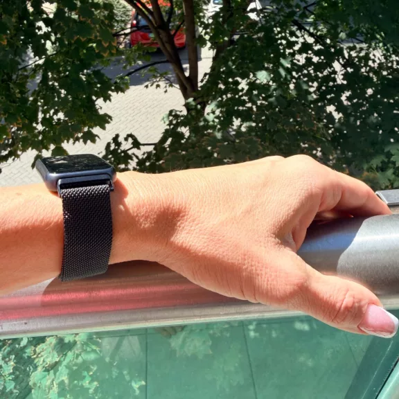 Mybandz Milánói mágneses fém óraszíj /fekete/ Huawei Band 11/11pro