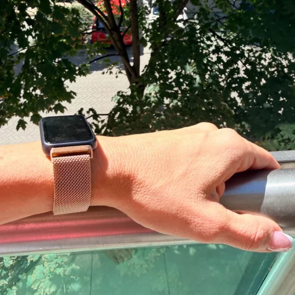 Mybandz Milánói mágneses fém óraszíj /rosegold/ Huawei Band 11/11pro