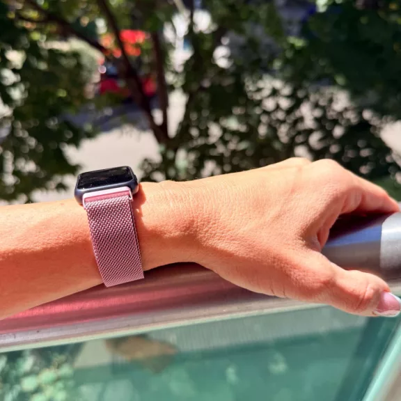 Mybandz Milánói mágneses fém óraszíj /pink-arany/ Huawei Band 11/11pro