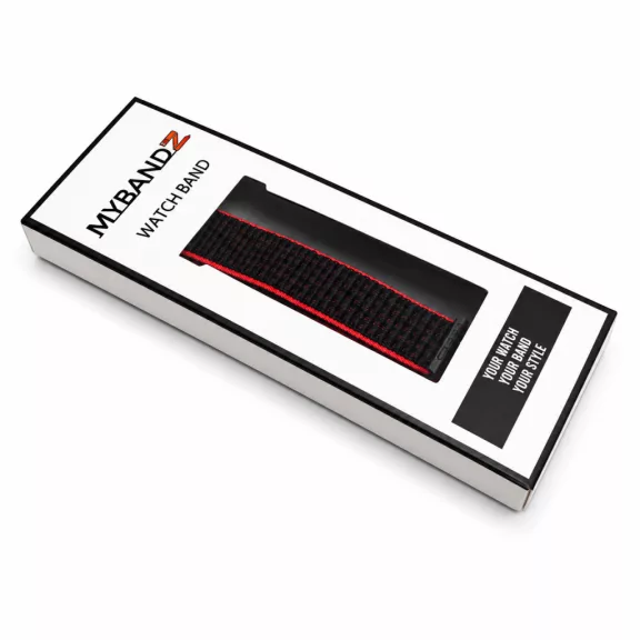 Mybandz Tépőzáras szövet óraszíj /fekete-piros/ Huawei Band 11/11pro
