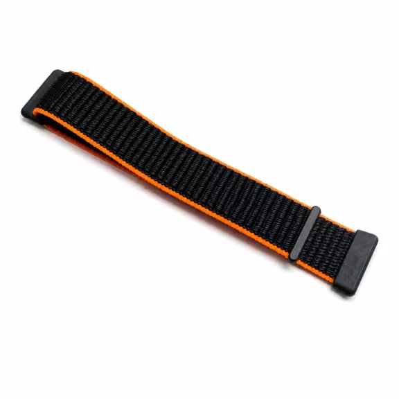 Mybandz Tépőzáras szövet óraszíj /fekete-narancs/ Huawei Band 11/11pro