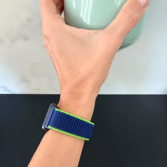 Mybandz Tépőzáras szövet óraszíj /kék-zöld/ Huawei Band 11/11pro