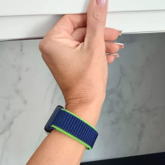 Mybandz Tépőzáras szövet óraszíj /kék-zöld/ Huawei Band 11/11pro