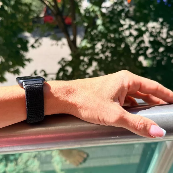 Mybandz Tépőzáras szövet óraszíj /fekete/ Huawei Band 11/11pro