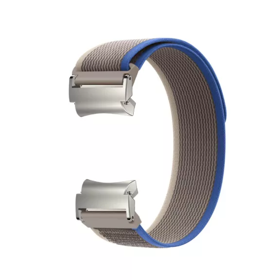 MYBANDZ Tépőzáras puha szövet óraszíj Samsung Galaxy Watch 4-5-6-7/szürke-kék/ 20mm
