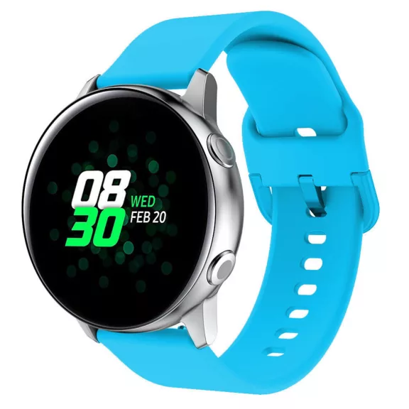 MYBANDZ Szilikon óraszíj fém csattal /égkék/ 20mm