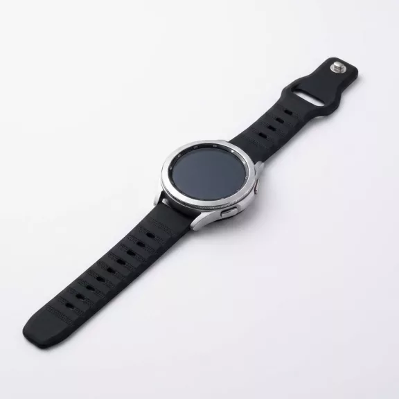 Mybandz bordázott szilikon óraszíj-fekete/20mm