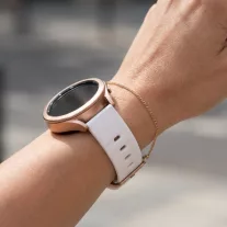 Mybandz bordázott szilikon óraszíj-fehér/20mm