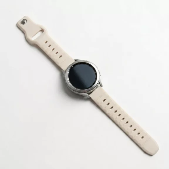 Mybandz bordázott szilikon óraszíj-bézs/20mm