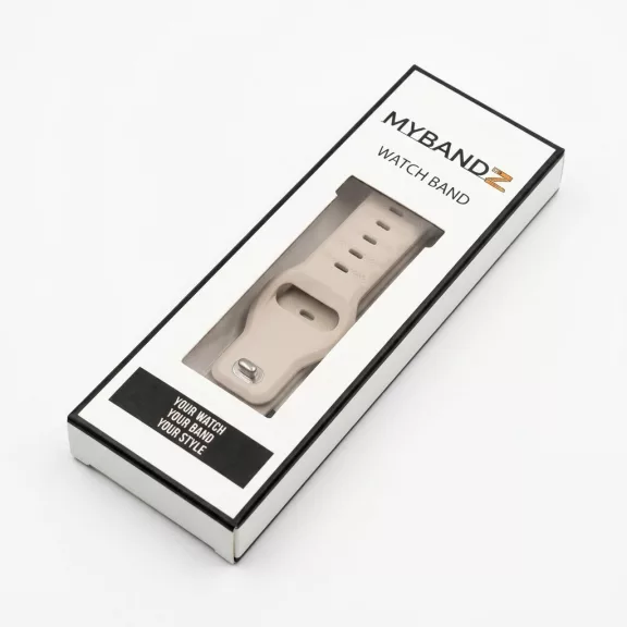 Mybandz bordázott szilikon óraszíj-bézs/20mm