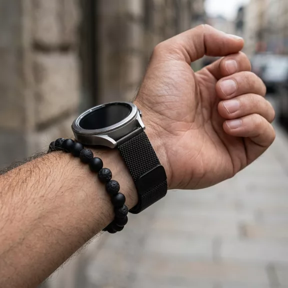 MYBANDZ Milánói mágneses fém óraszíj / fekete / 20mm