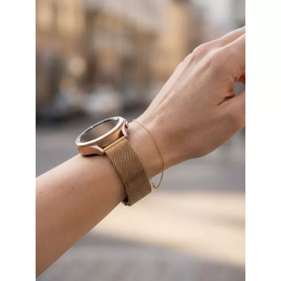 Mybandz Csatos milánói fém óraszíj-Samsung Galaxy Watch 4-5-6-7/rosegold/20mm