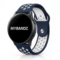 MYBANDZ Lélegző szilikon óraszíj / kék-fehér / 20mm
