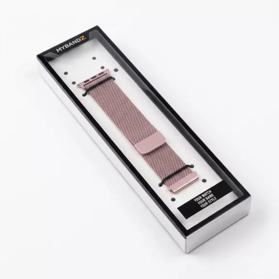 MYBANDZ Milánói mágneses fém óraszíj - /pink-arany/18mm