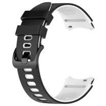   MYBANDZ kétszínű rés-nélküli szilikon óraszíj Galaxy Watch 4-5-6-7/fekete-fehér/ 20mm