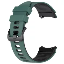   MYBANDZ kétszínű rés-nélküli szilikon óraszíj Galaxy Watch 4-5-6-7/zöldeskék-fekete/ 20mm