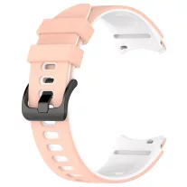  MYBANDZ kétszínű rés-nélküli szilikon óraszíj Galaxy Watch 4-5-6-7/rózsaszín-fehér/ 20mm