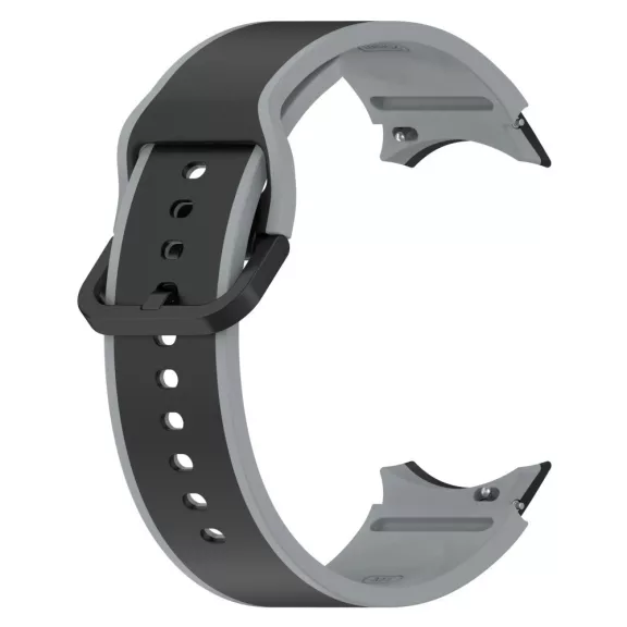 MYBANDZ rés-nélküli szilikon óraszíj Galaxy Watch 4-5-6-7 /fekete-szürke/ 20mm