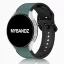 MYBANDZ rés-nélküli szilikon óraszíj Galaxy Watch 4-5-6-7 /zöldeskék-fekete/ 20mm