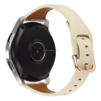   MYBANDZ Elegáns vékony bőróraszíj rosegold csattal /krémfehér/20mm