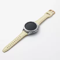   MYBANDZ Elegáns vékony bőróraszíj rosegold csattal /krémfehér/20mm