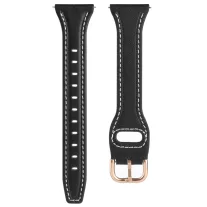   MYBANDZ Elegáns vékony bőróraszíj rosegold csattal /fekete/20mm