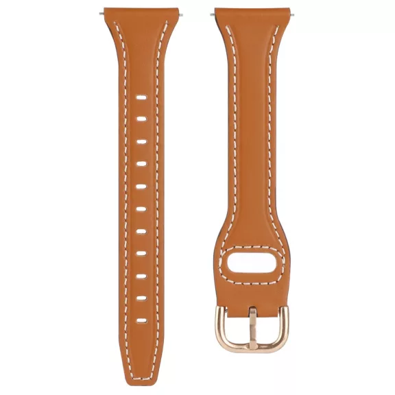 MYBANDZ Elegáns vékony bőróraszíj rosegold csattal /barna/20mm