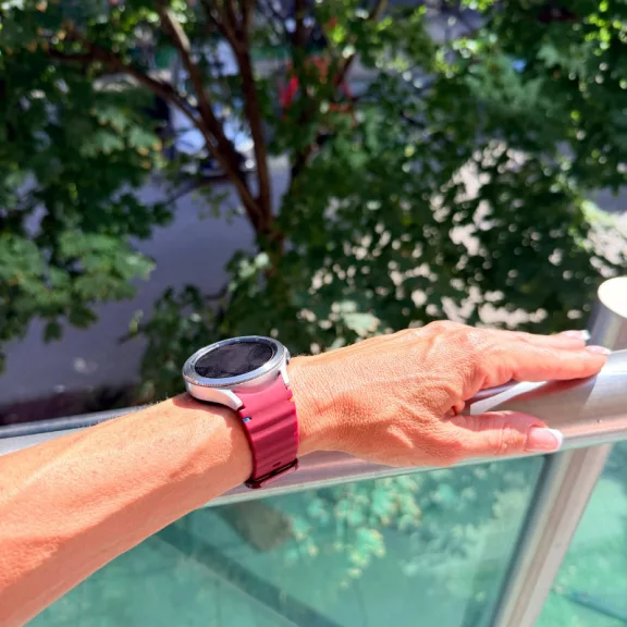 MYBANDZ Waves szilikon óraszíj-bordó/Samsung Galaxy Watch 4-5-6-7
