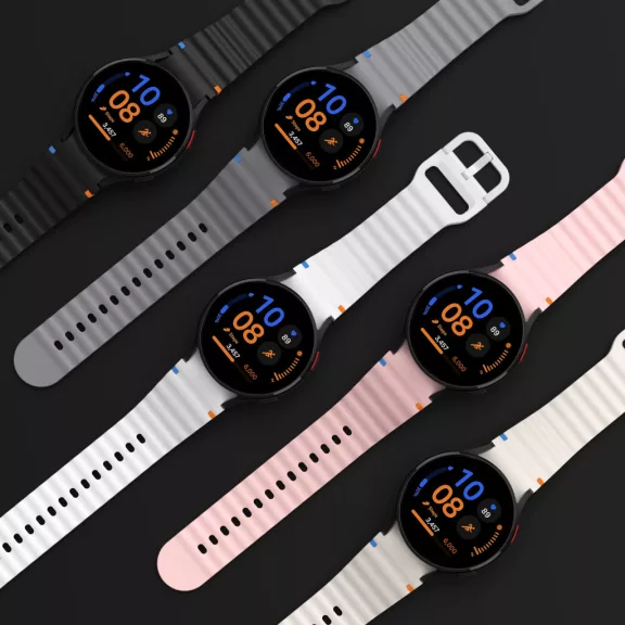 MYBANDZ Waves szilikon óraszíj-bordó/Samsung Galaxy Watch 4-5-6-7