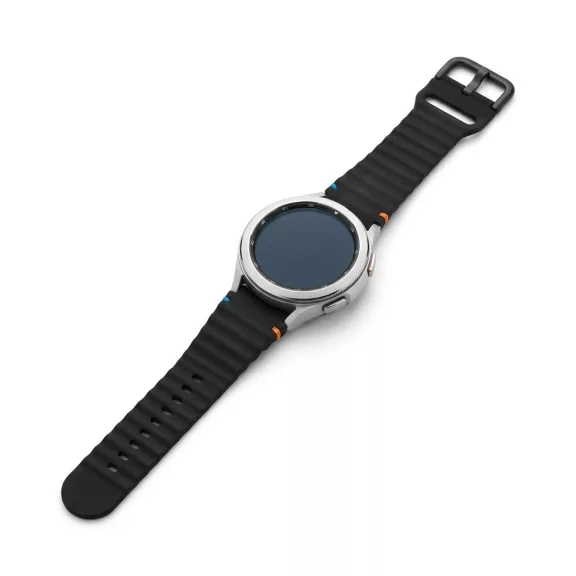 MYBANDZ Waves szilikon óraszíj-fekete/Samsung Galaxy Watch 4-5-6-7