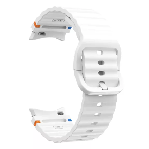 MYBANDZ Waves szilikon óraszíj-fehér/Samsung Galaxy Watch 4-5-6-7