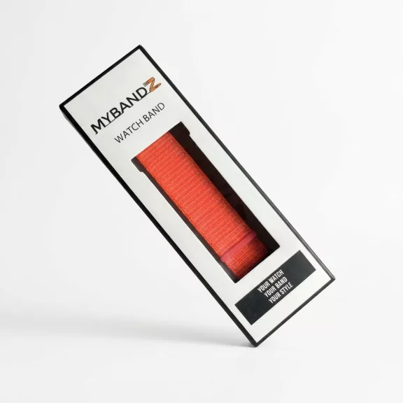MYBANDZ Tépőzáras rugalmas szövet óraszíj / élénk narancs / 20mm