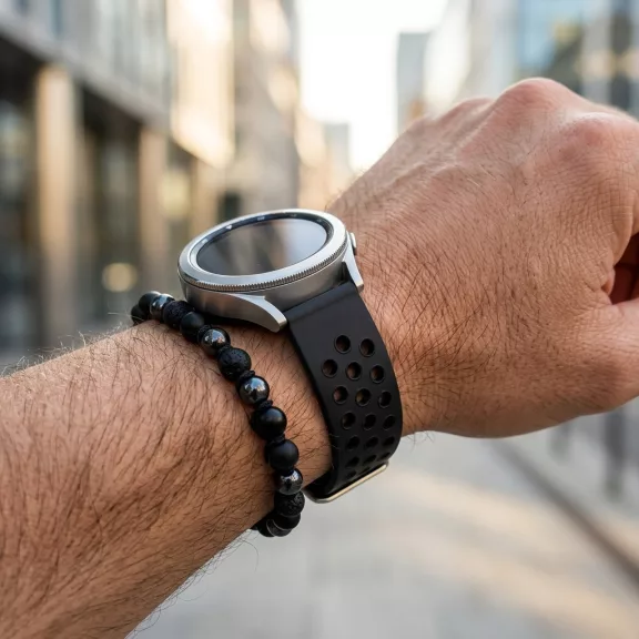 MYBANDZ Lélegző szilikon óraszíj- fekete/ 20mm