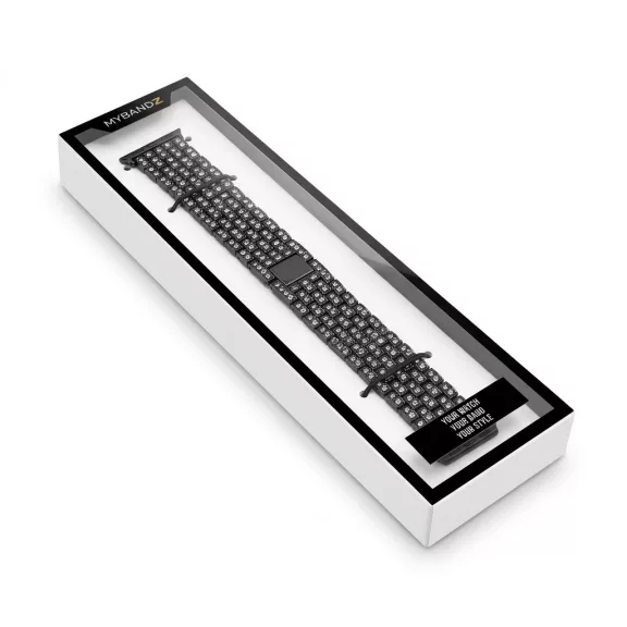 MYBANDZ Diamond fém óraszíj- fekete 20 mm