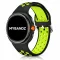 MYBANDZ Lélegző szilikon óraszíj-fekete-zöld/Samsung Galaxy Watch 8-9