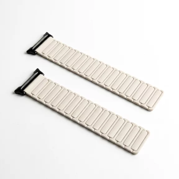 MYBANDZ Mágneses szilikon óraszíj-bézs/Samsung Galaxy Watch 8-9