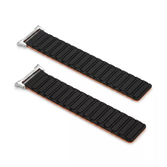 MYBANDZ Mágneses szilikon óraszíj-fekete-narancs/Samsung Galaxy Watch 8-9