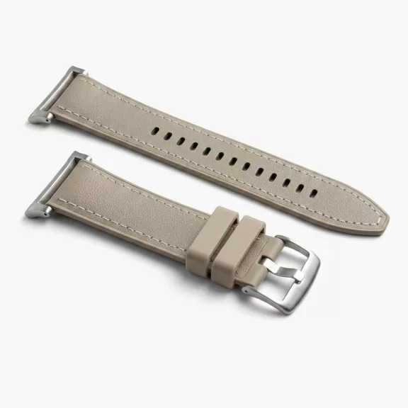 MYBANDZ Kívül puha bőr belül szilikon óraszíj/szürke/Samsung Galaxy Watch 8-9