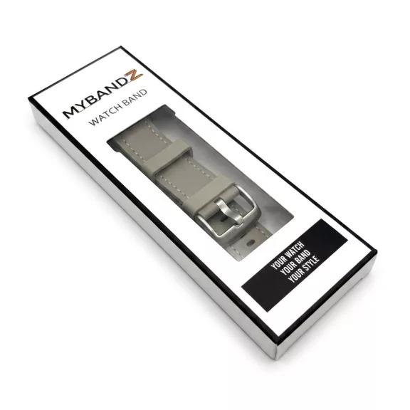 MYBANDZ Kívül puha bőr belül szilikon óraszíj/szürke/Samsung Galaxy Watch 8-9