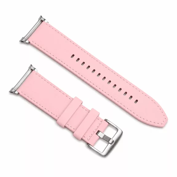 MYBANDZ Kívül puha bőr belül szilikon óraszíj/rózsaszín/Samsung Galaxy Watch 8-9